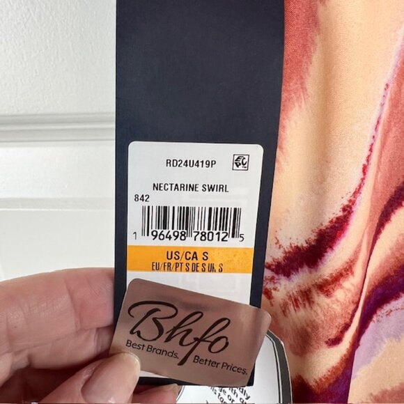 Rachel Rachel Roy Nectarine Swirl Midi Sheath Dress Sleeveless Size Small NWT - Picture 7 of 8